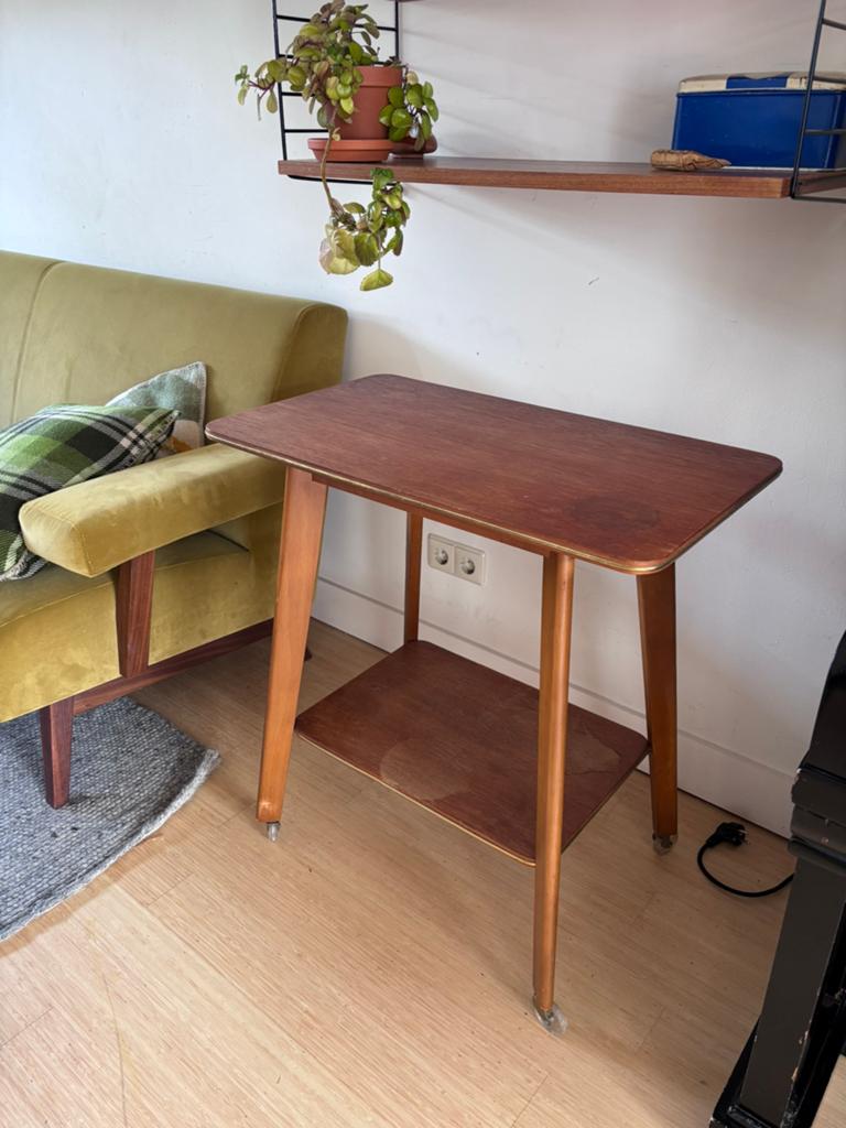 Retro vintage bijzettafel serveertafel, Ophalen, Gebruikt