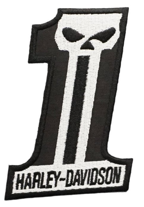 Patch Harley Davidson Number 1 Skull - 71 x 102 mm, Ophalen of Verzenden, Nieuw