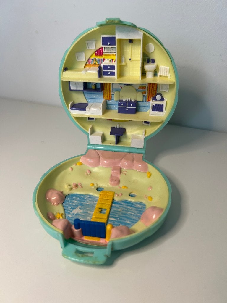 Vintage Polly Pocket Polly's Beach House 1989, Ophalen of Verzenden, Gebruikt