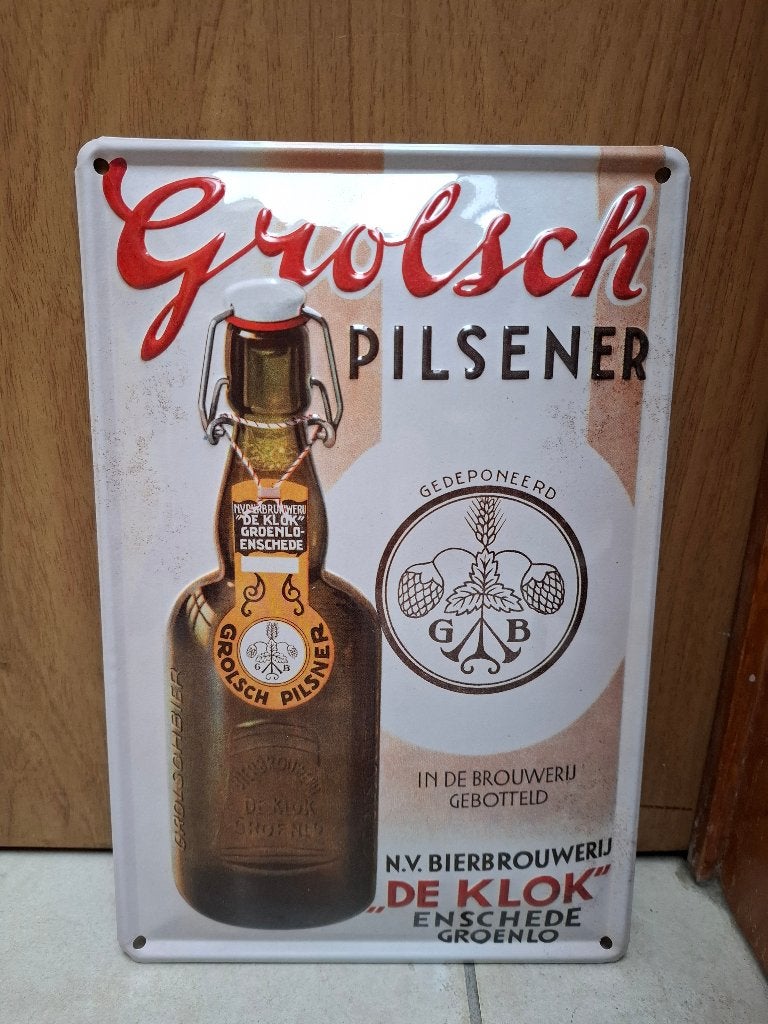 reclamebord Grolsch, Ophalen of Verzenden, Nieuw, Reclamebord, Plaat of Schild, Grolsch