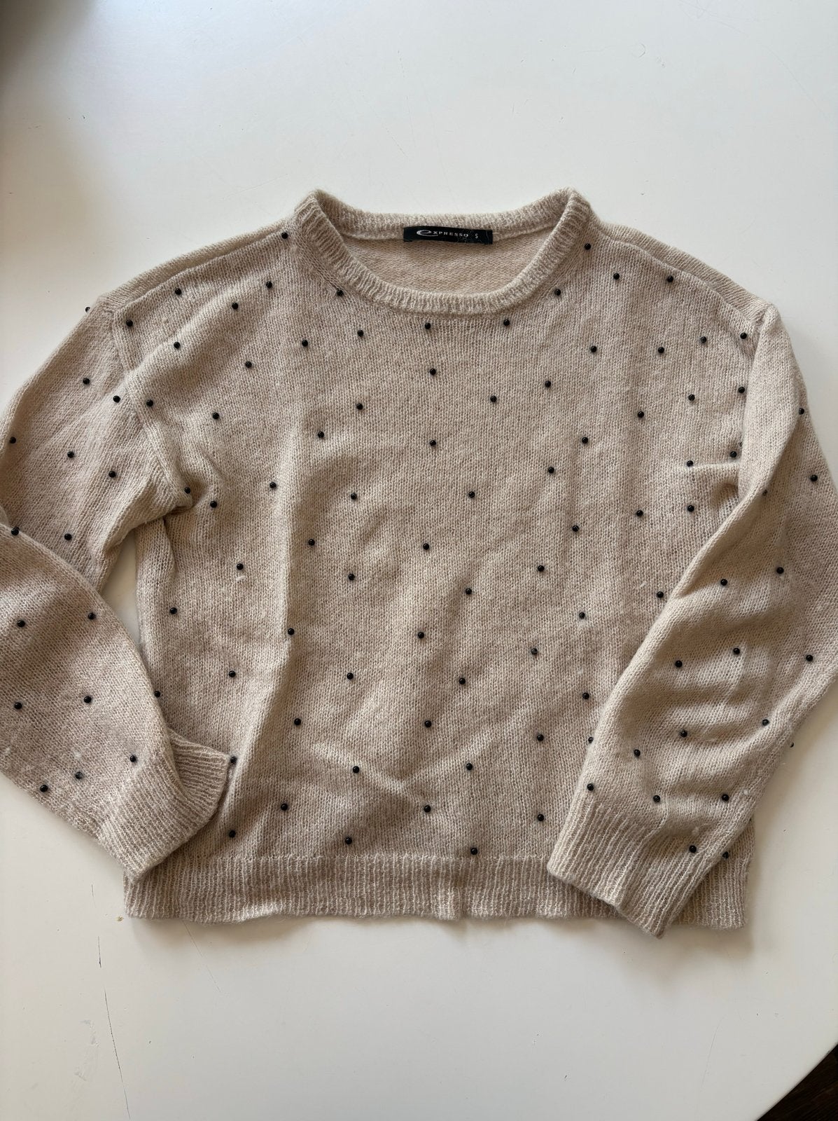 Expresso trui met stippen, maat S, Ophalen of Verzenden, Zo goed als nieuw, Maat 36 (S), Beige