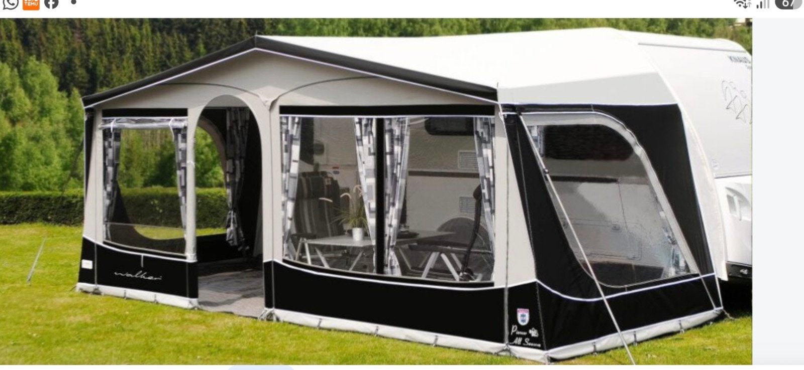 Walker Pioneer All Season voortent in nieuwe staat, maat 855, Ophalen, Nieuw, Ten Cate All Season 240g/m2, Walker Campingstyle