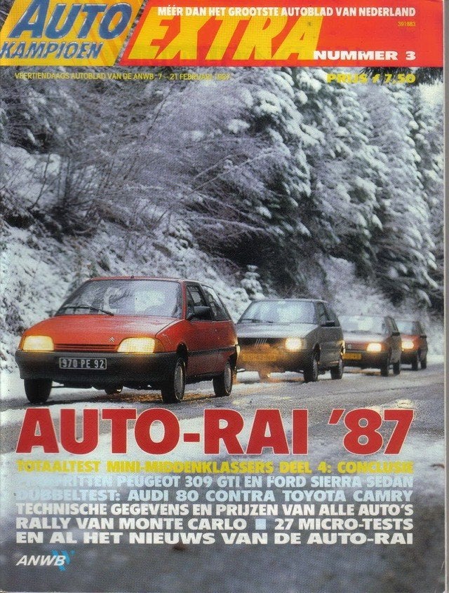 Autokampioen 3 1987 : Peugeot 309 GTI - Toyota Camry - Audi, Ophalen of Verzenden, Gelezen, Algemeen