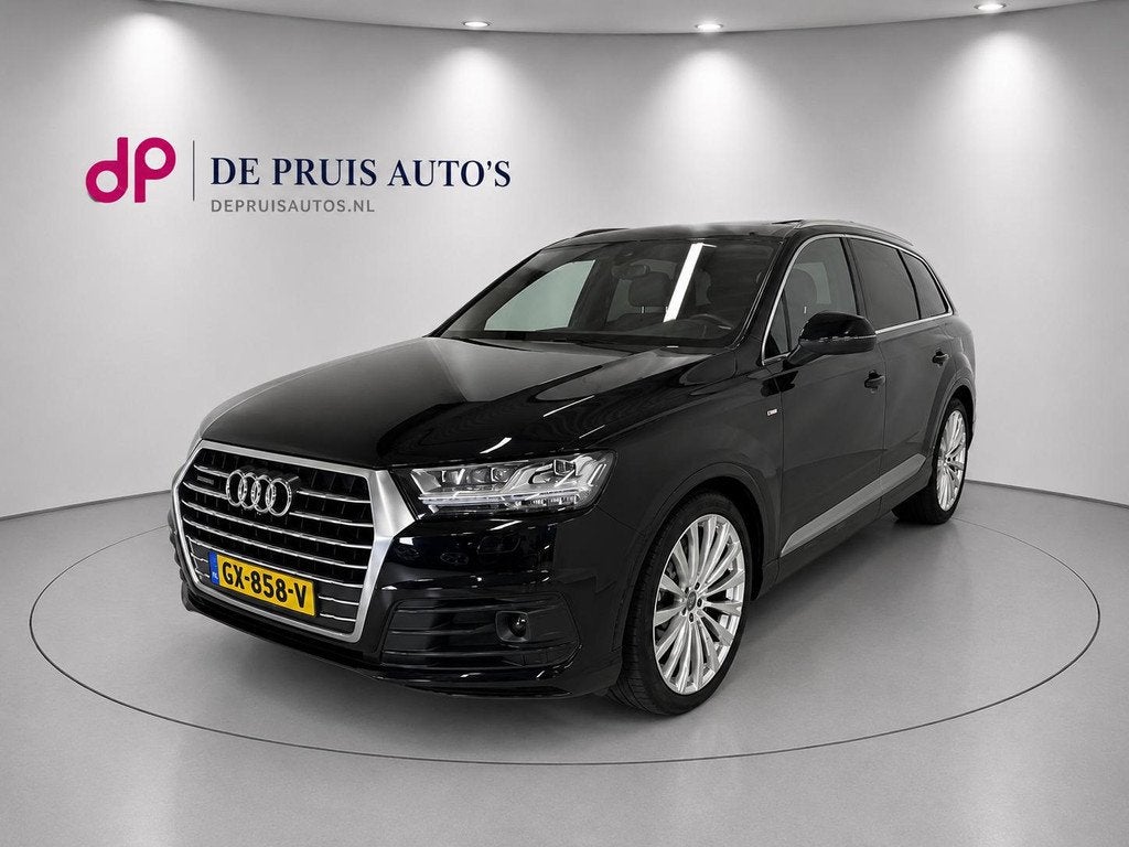 Audi Q7 3.0 TDI quattro S Line + 7p Bose Alacntara Hemel Tre, Auto's, Audi, Gebruikt, 241 €/maand, 7 stoelen, Zwart