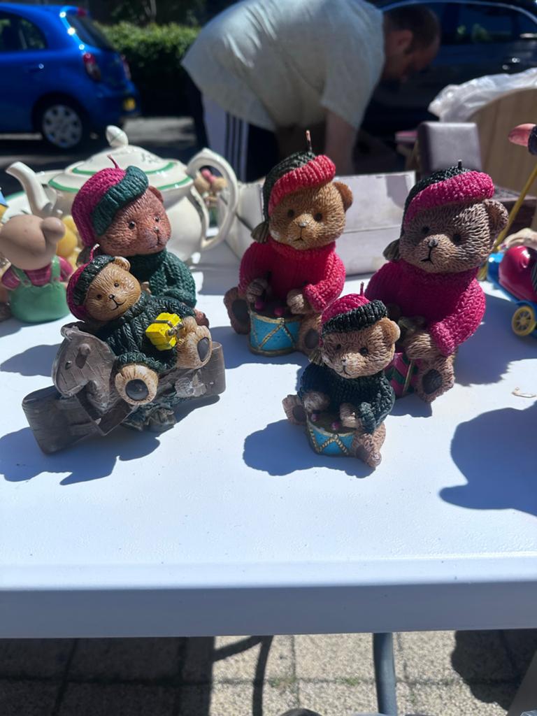 Set van 5 teddybeer kerst kaarsen, Diversen, Ophalen of Verzenden, Gebruikt