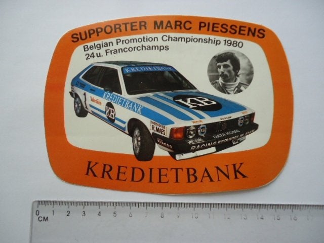 sticker oud VW SIROCCO Scirocco 1980 PIESSENS auto rally, Verzenden, Zo goed als nieuw, Bedrijf of Vereniging