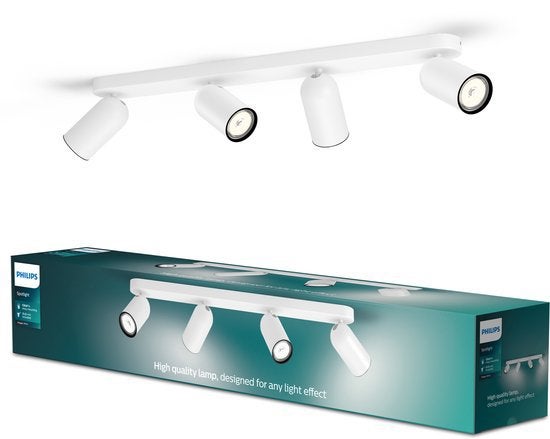 Philips Pongee opbouwspot - 4-lichts - wit, Ophalen, Opbouwspot, Nieuw, Philips