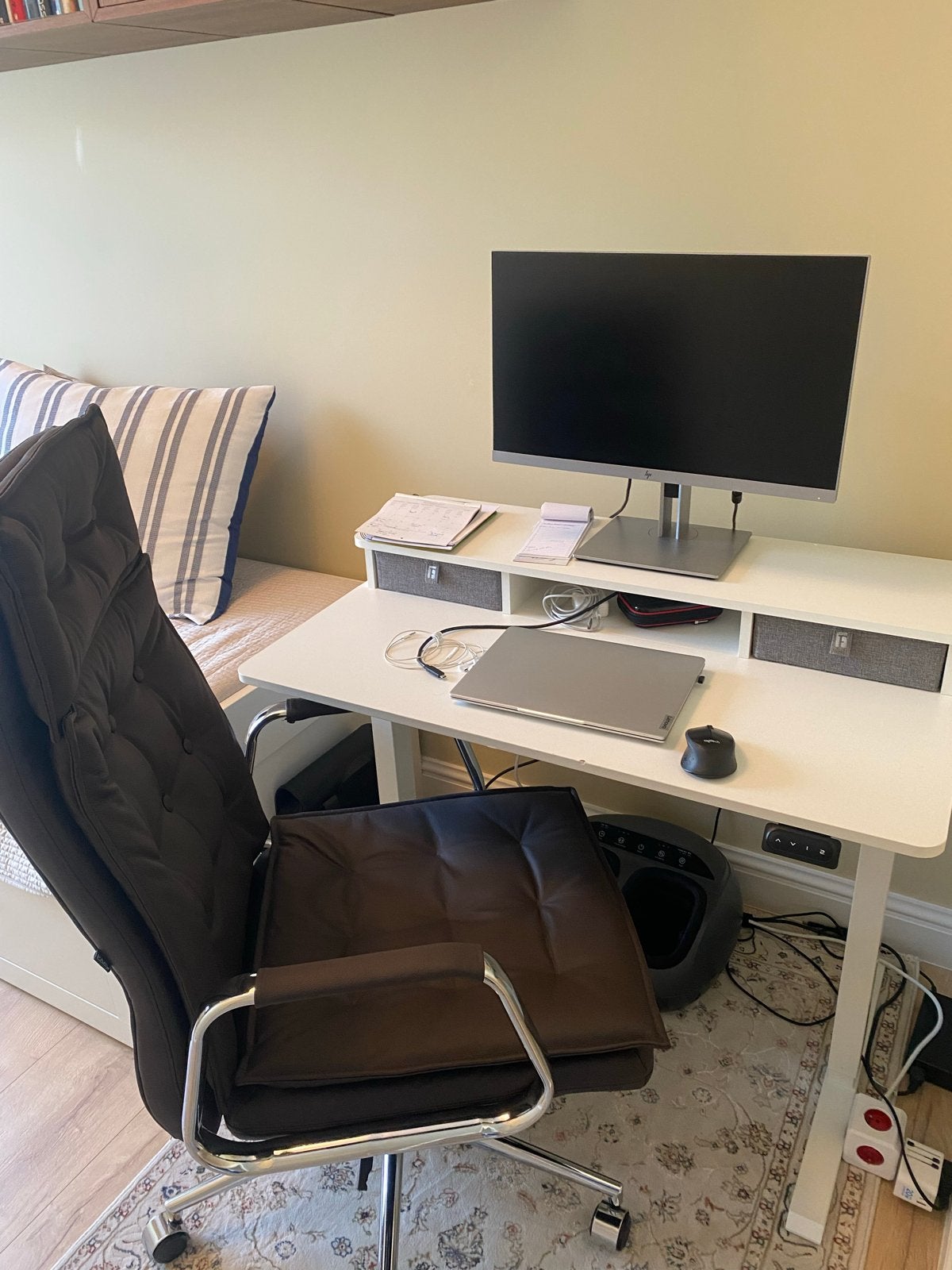 Adjustable Sit-Stand Desk, white, (60 x 100) cm, Huis en Inrichting, Ophalen, Zit-sta bureau, Elektrisch, Gebruikt