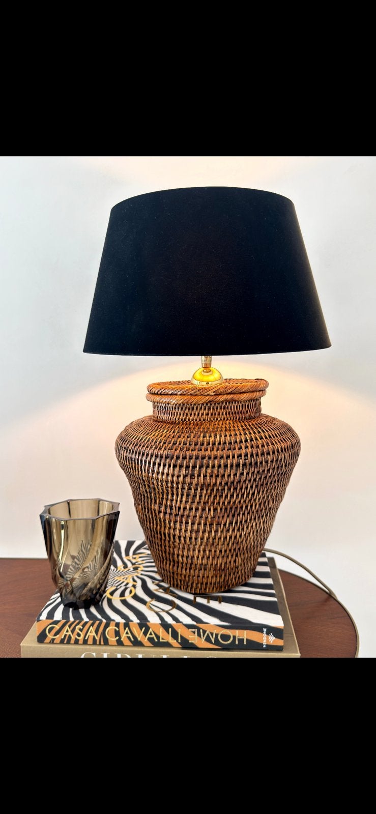 Birma rotan tafellamp orginele 80s (2stuks), Ophalen of Verzenden, Zo goed als nieuw, Vintage