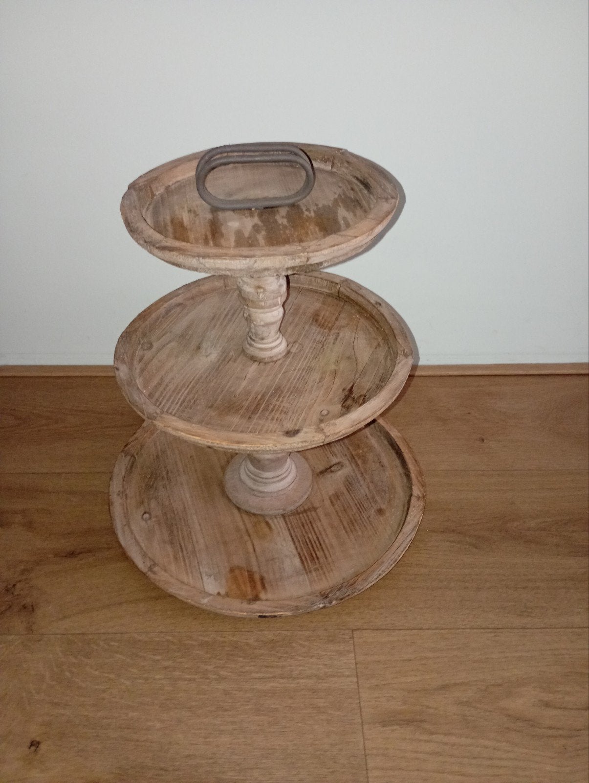 Houten etagere met 3 lagen - Landelijke stijl, Hout, Gebruikt, Ophalen of Verzenden, Landelijk