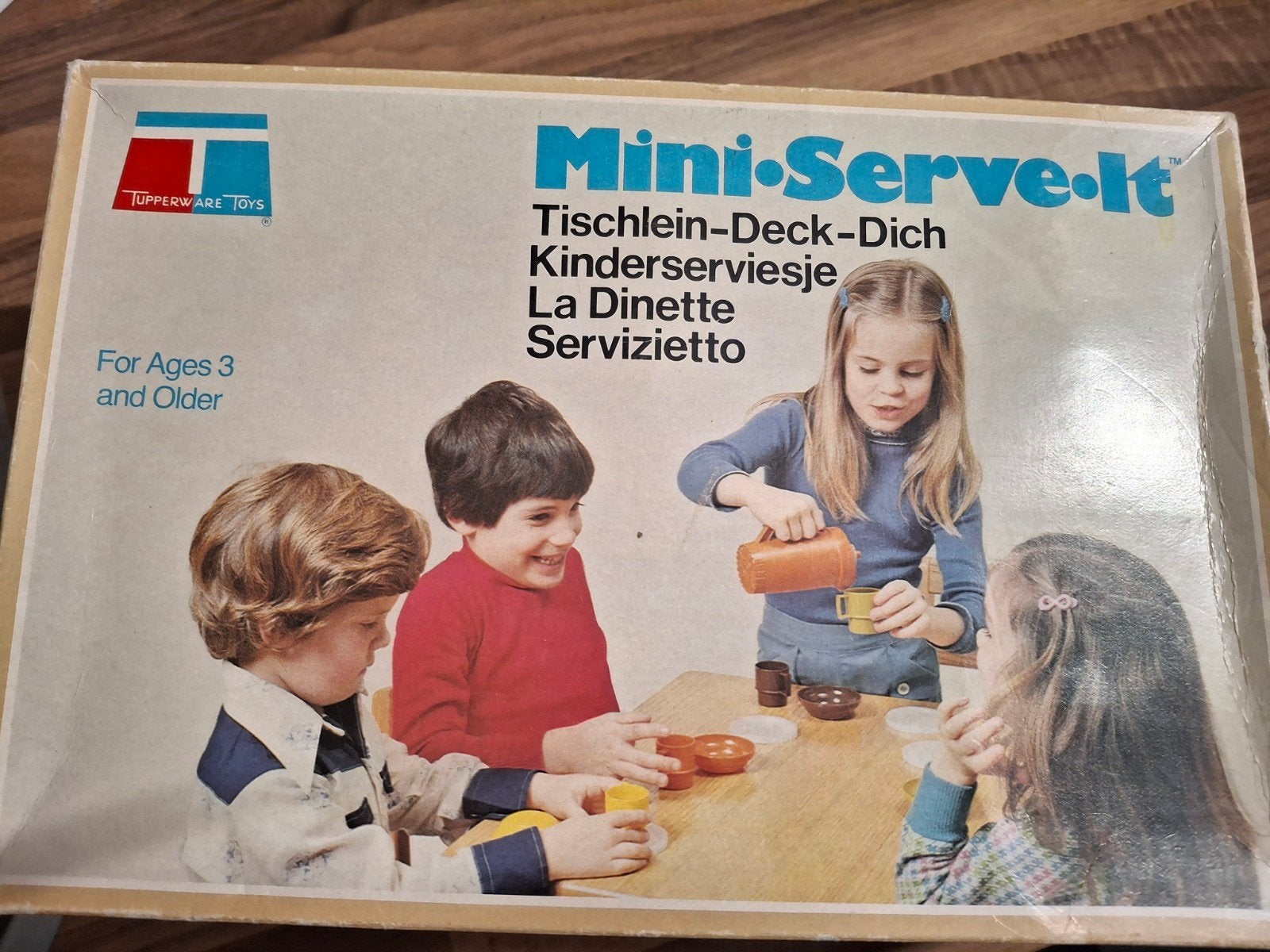 Tupperware Mini-Serve-It Kinderserviesje - Vintage, Gebruikt, Beker of Kan, Oranje, Ophalen of Verzenden
