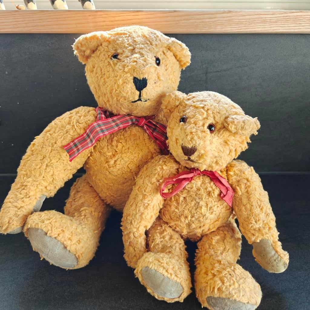 Twee handgemaakte teddyberen: moeder en kind, Ophalen of Verzenden, Stoffen beer, Overige merken