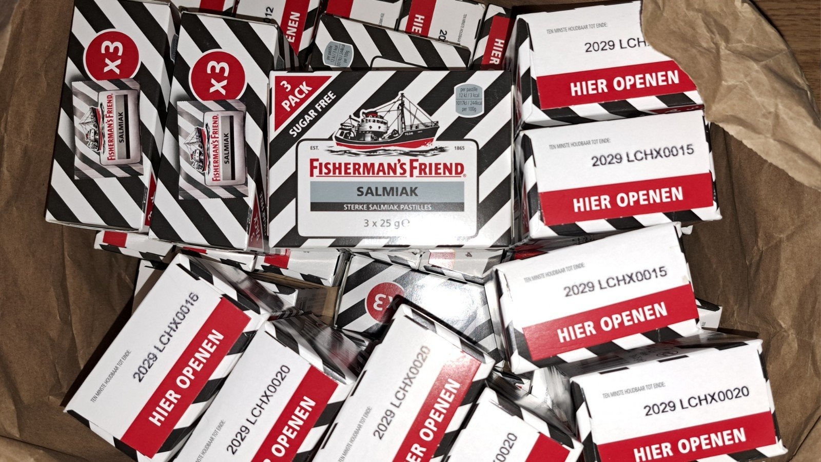 30 FISHERMAN'S FRIEND Salmiak doosjes keelpastilles, Ophalen
