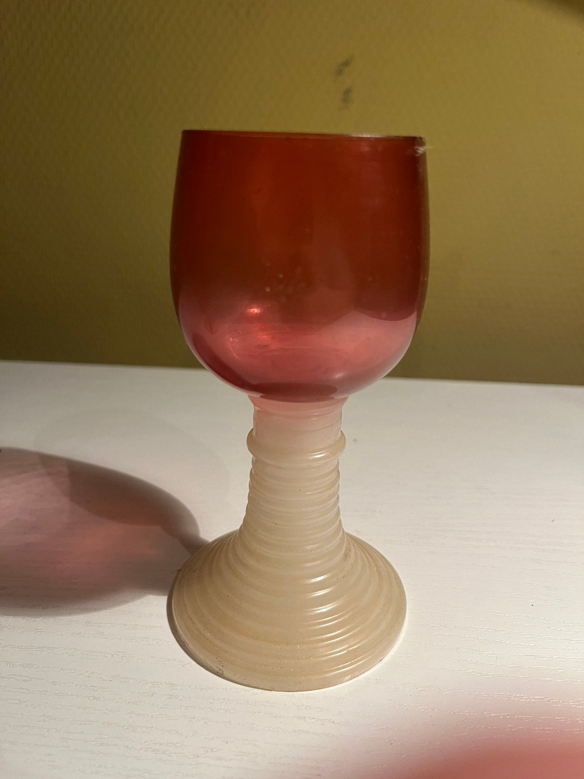 Antiek Roemer Wijnglas Cranberry & Albastglas ca. 1900, Ophalen of Verzenden