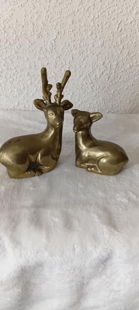 Messing Hertenstelletje - Vintage Decoratie, Antiek en Kunst, Ophalen of Verzenden