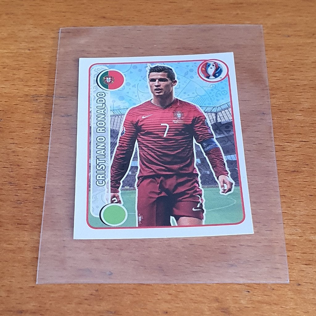 Panini UEFA Euro 2016 FRANCE Stickers Cristiano Ronaldo 597, Ophalen of Verzenden, Zo goed als nieuw, Buitenlandse clubs, Poster, Plaatje of Sticker