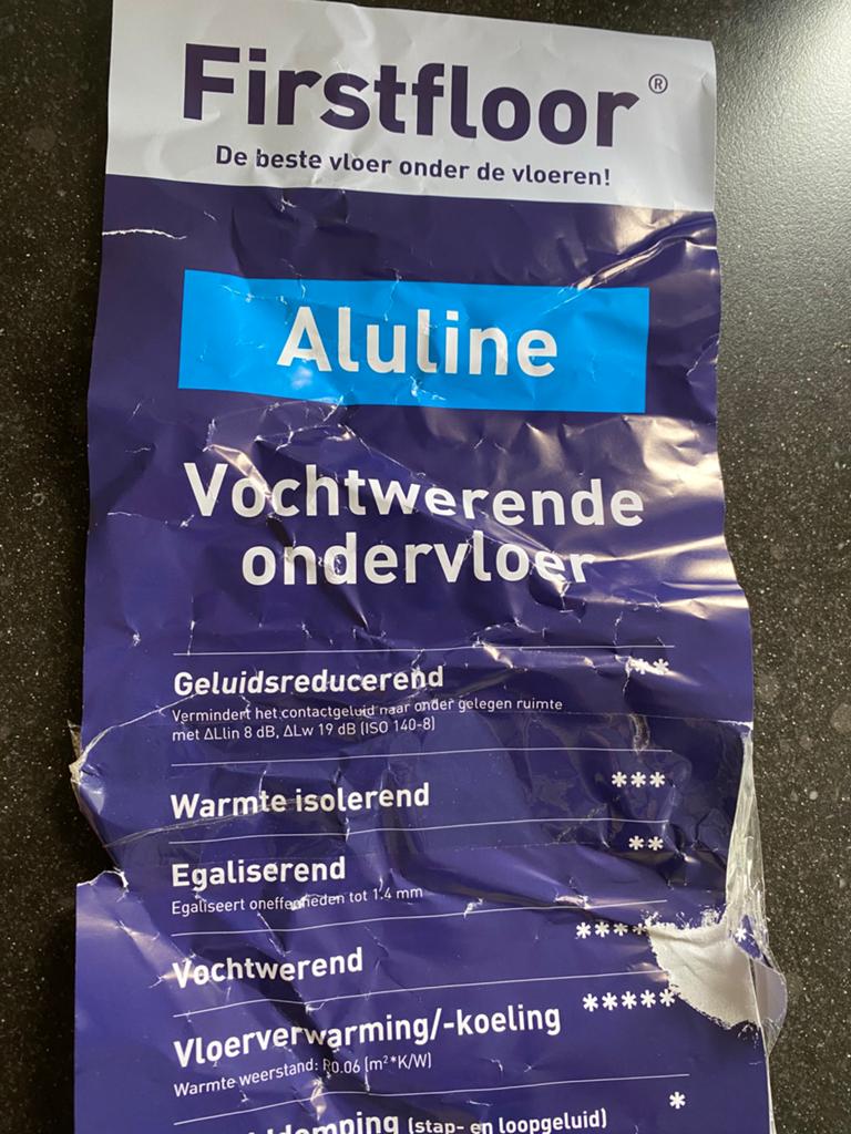 Firstfloor aluline vochtwerende ondervloer, Overige materialen, Zo goed als nieuw, 15 m² of meer, Ophalen