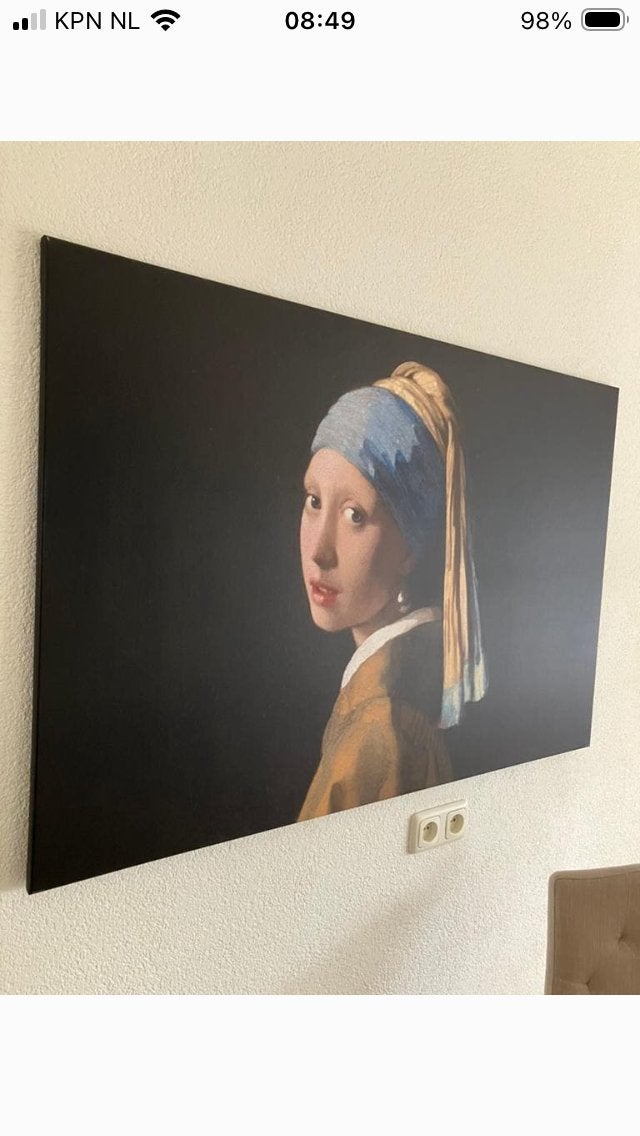 Meisje met de parel. Groot!, Huis en Inrichting, Woonaccessoires | Schilderijen, Tekeningen en Foto's, Ophalen, Zo goed als nieuw