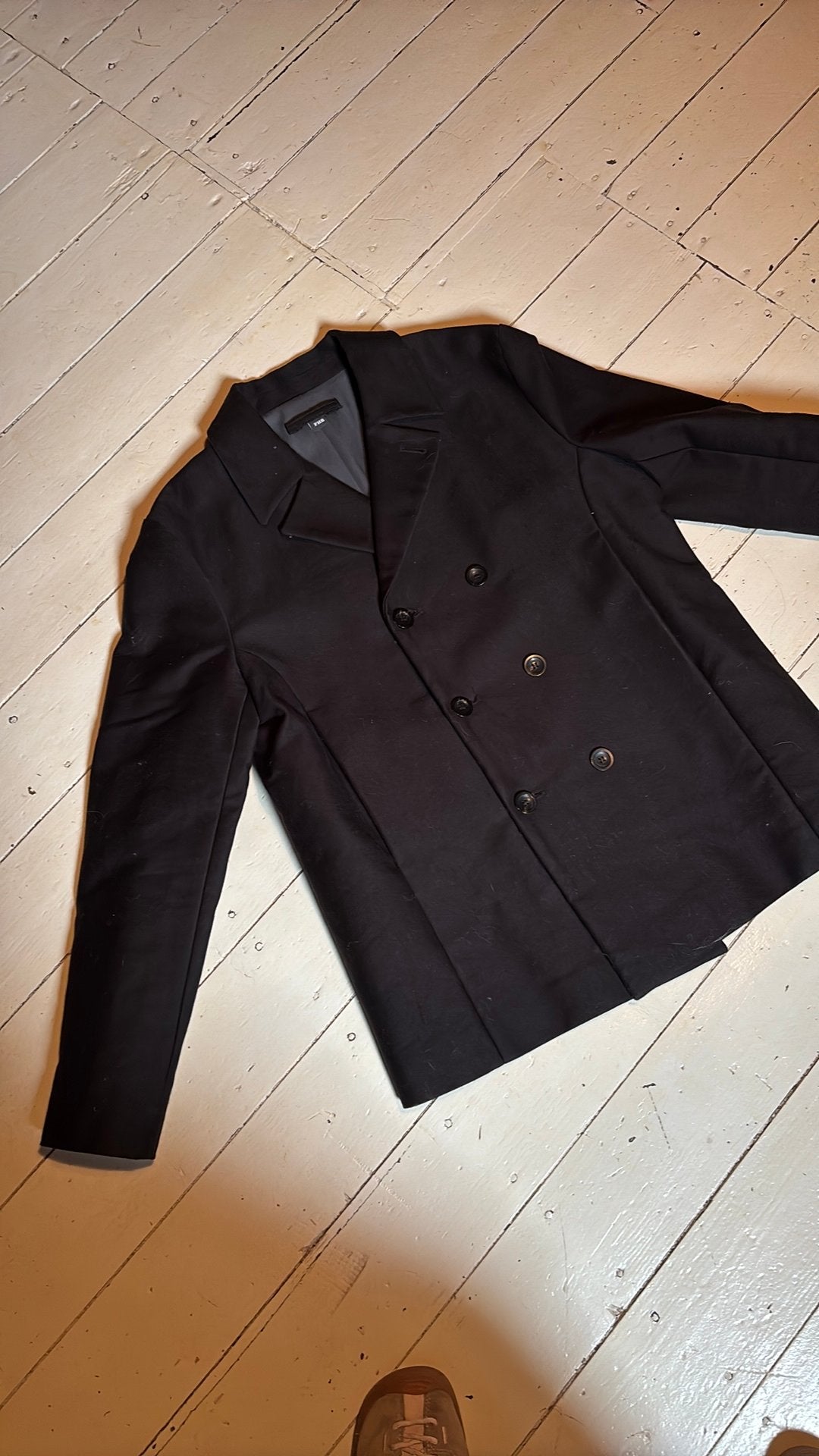 Stoere zwarte schippersjas, Kleding | Heren, Ophalen of Verzenden, Zo goed als nieuw, Zwart