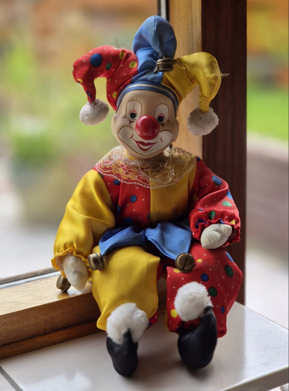 Vintage Porseleinen Clown Pop - 40cm, Ophalen, Gebruikt