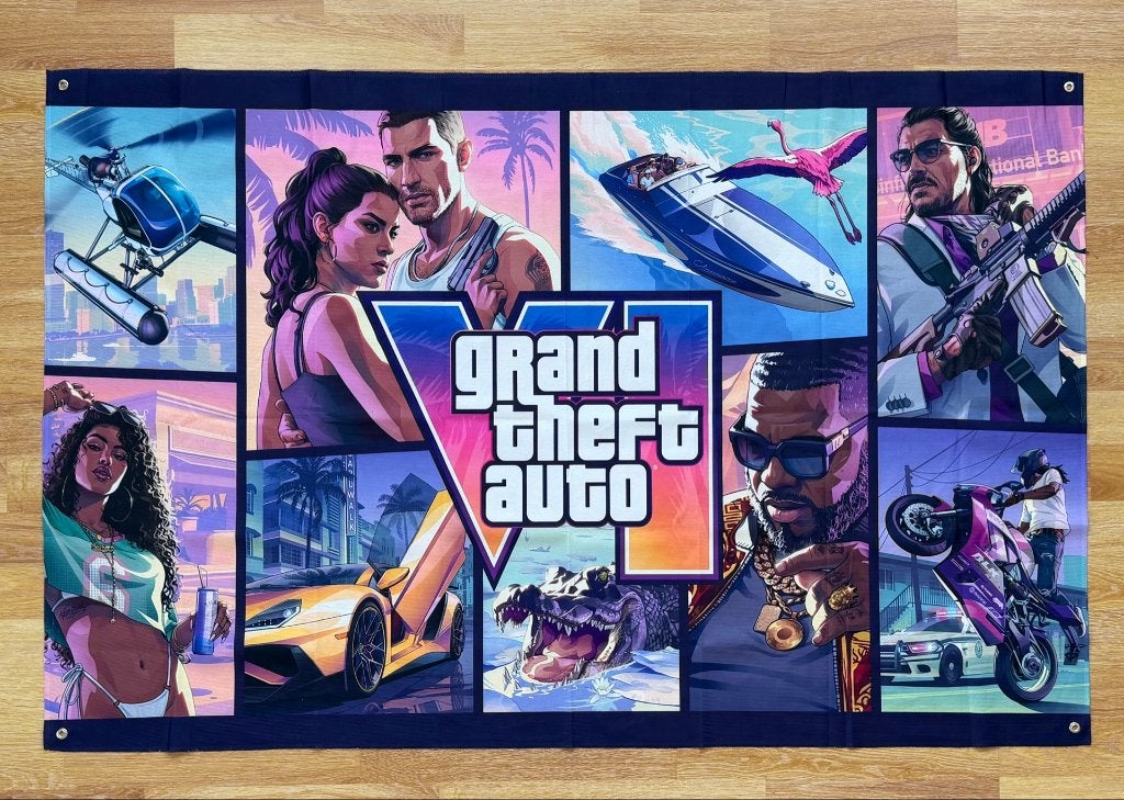 GTA6 vlag/banner, 120 x 80 cm, Grand Theft Auto 6, nieuw!, Avontuur en Actie, 1 speler, Nieuw, Ophalen of Verzenden