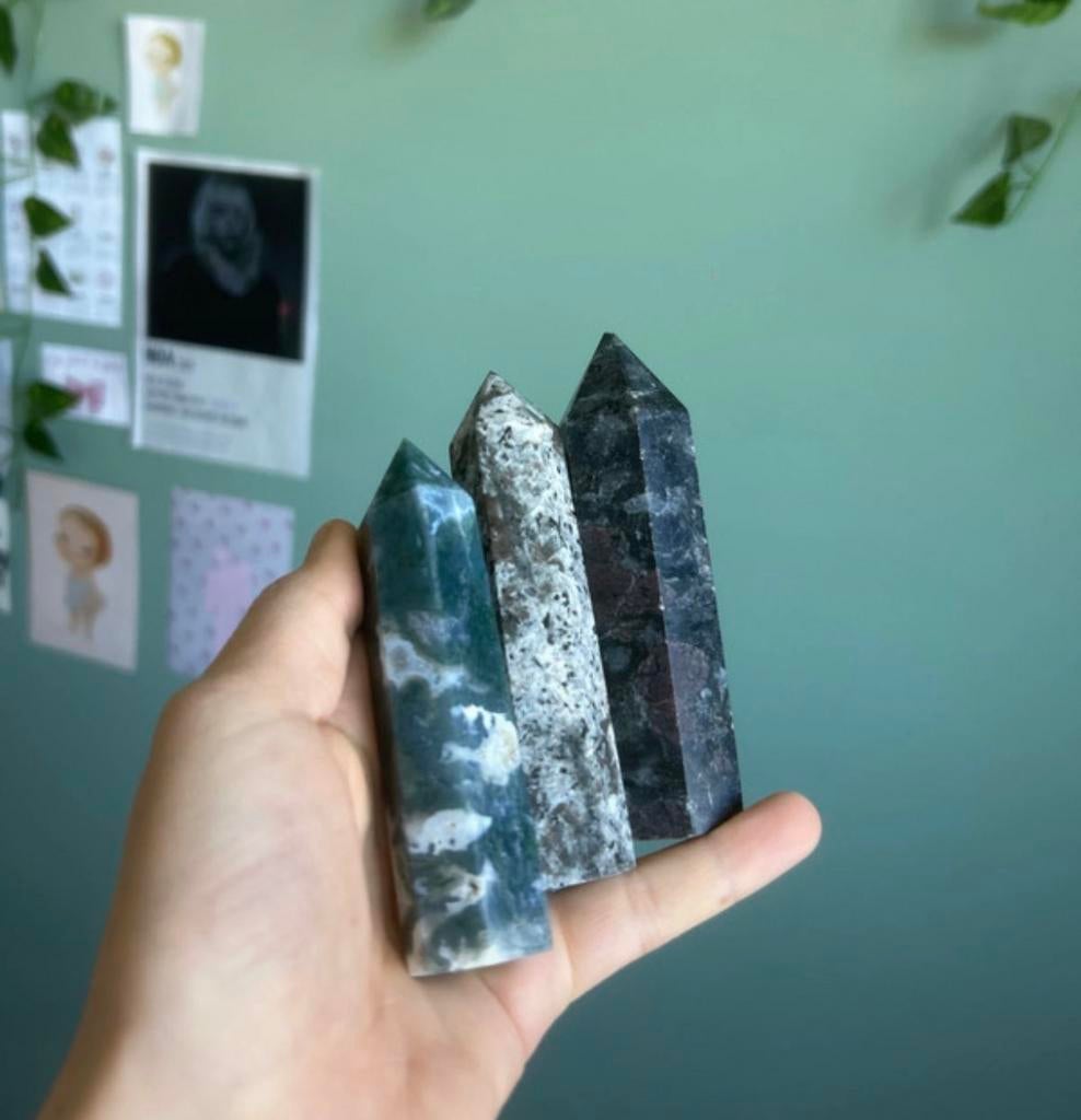 Edelstenen torens setje, Verzamelen, Mineralen en Fossielen, Ophalen of Verzenden, Mineraal