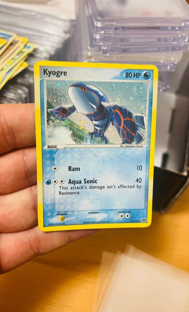 Kyogre 6/106 Holo Ex Emerald Pokemon, Verzenden, Zo goed als nieuw, Losse kaart, Foil