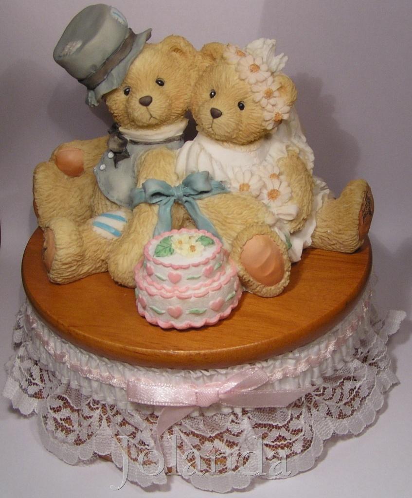 Cherished Teddies Muziekdoos Robbie and Rachel bruidspaar, Ophalen of Verzenden, Zo goed als nieuw, Beeldje, Cherished Teddies