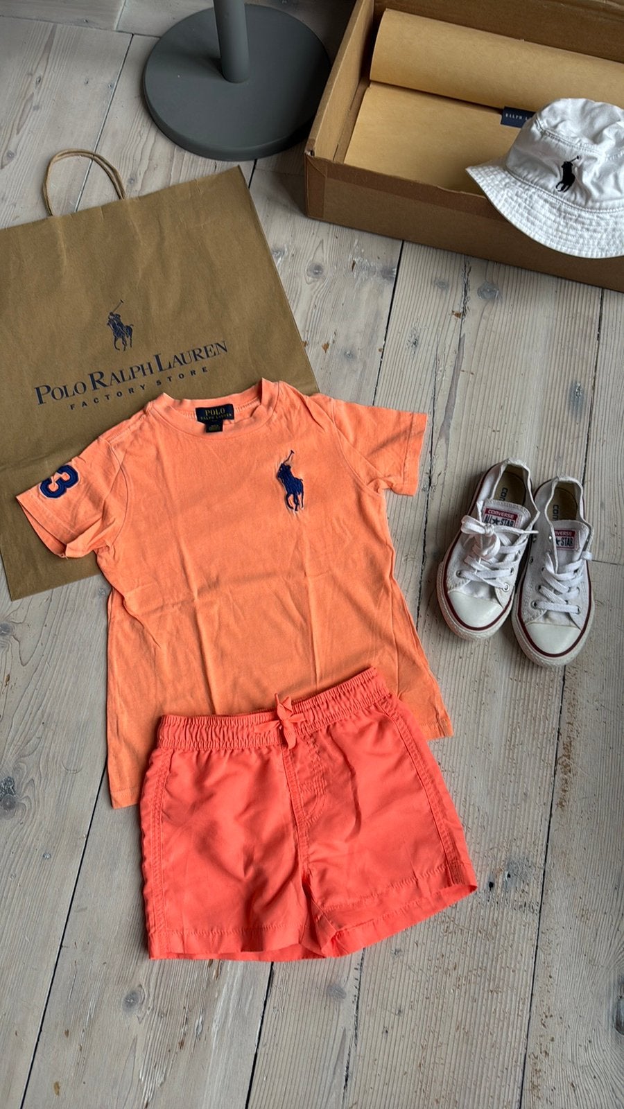 Prachtig oranje Big Pony shirt RALPH LAUREN size 3/maat 98, Ophalen of Verzenden, Zo goed als nieuw, Jongen, Shirt of Longsleeve