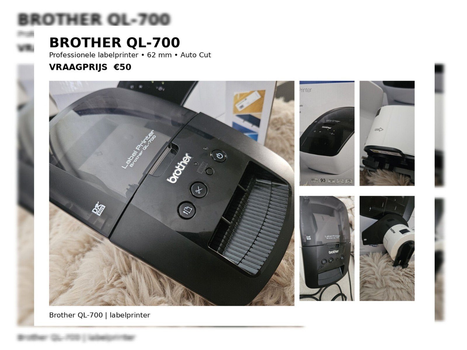 Brother QL-700 professionele labelprinter (incl. doos), Computers en Software, Labelprinters, Ophalen of Verzenden, Zo goed als nieuw