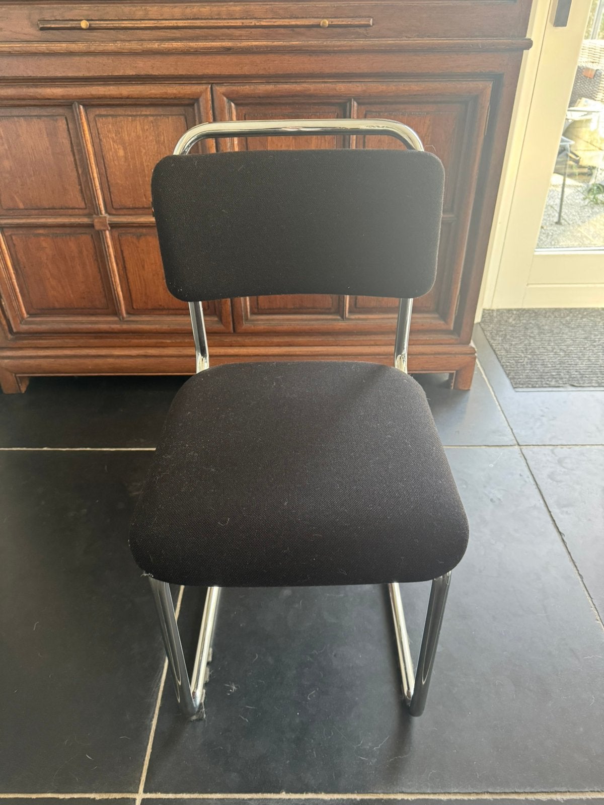 W.H. Gispen designstoel Dutch Originals Gebr. van der Stroom, Ophalen, Zwart, Zo goed als nieuw, Eén