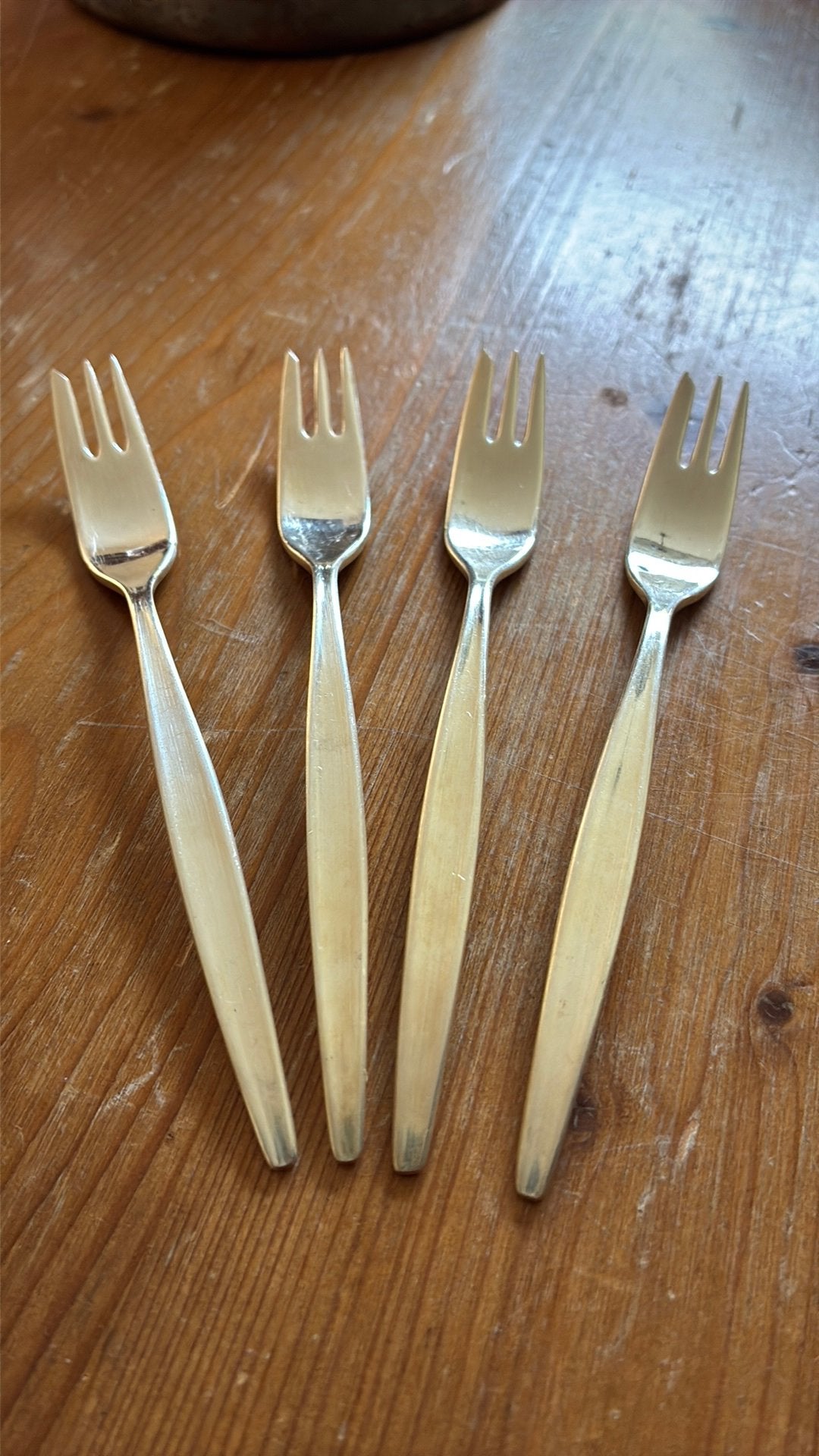 4 antieke zilveren gebaks vorkjes, Ophalen of Verzenden