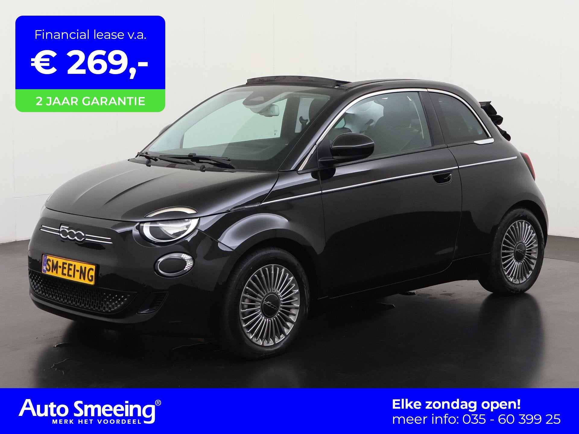 Fiat 500e C Icon 42 kWh | SOH 97% | 360 Camera | Apple Carpl, Auto's, Stof, Gebruikt, 118 pk, 4 stoelen