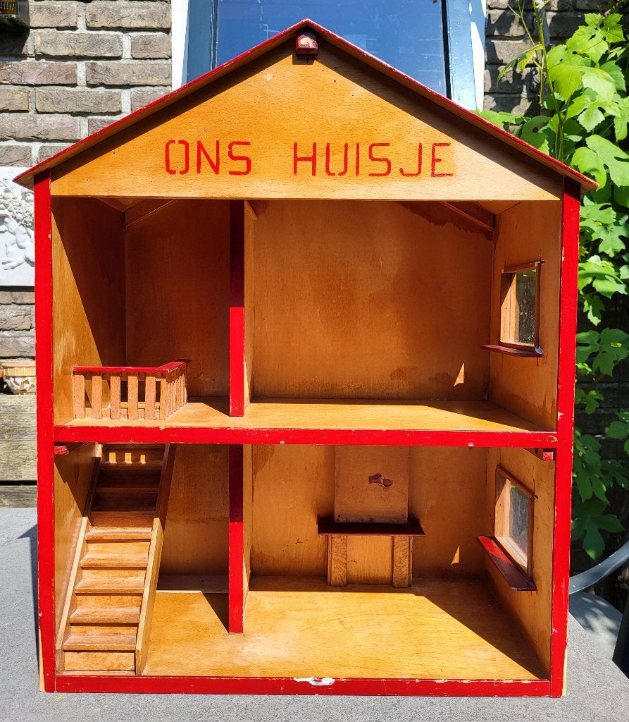 antiek houten poppenhuis "ons huisje", Antiek en Kunst, Antiek | Speelgoed, Ophalen