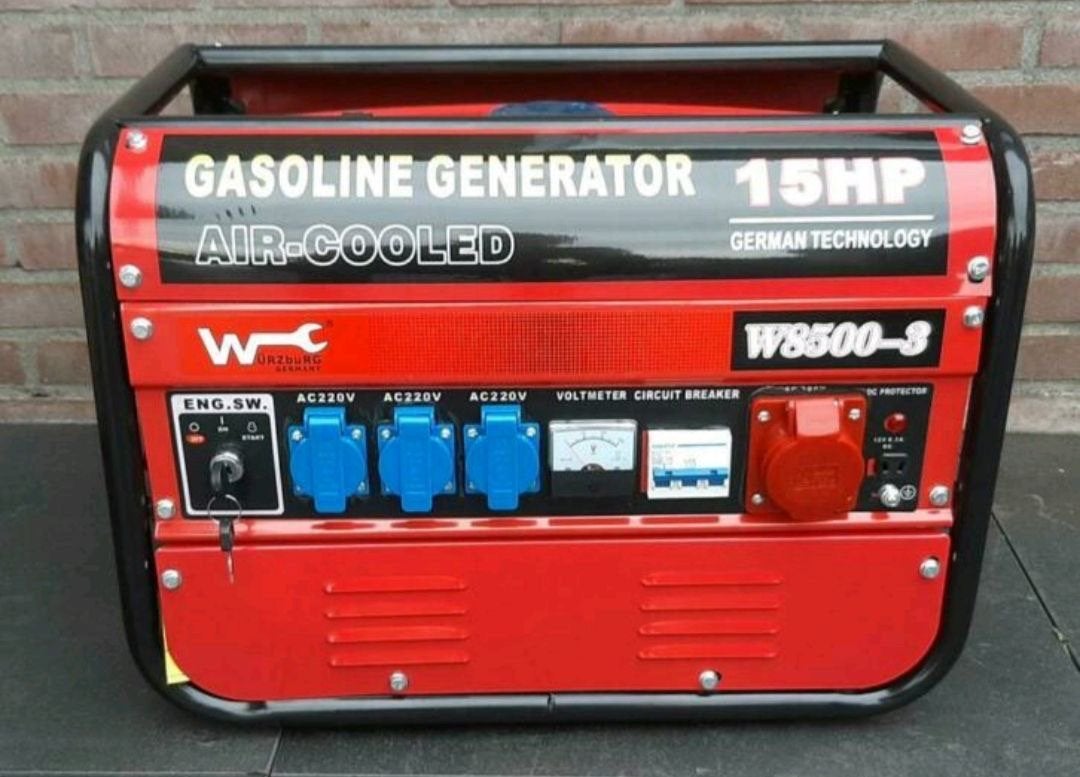 Würzburg W8500-3 Benzine Generator 15HP Luchtgekoeld, Ophalen, Gebruikt