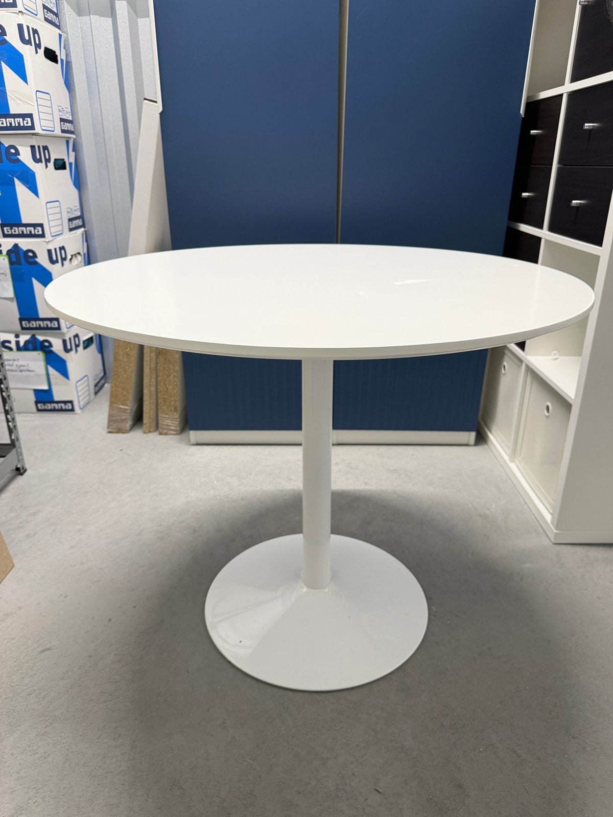 Eettafel wit rond | doorsnee 90cm, Ophalen, Zo goed als nieuw, Rond, 50 tot 100 cm