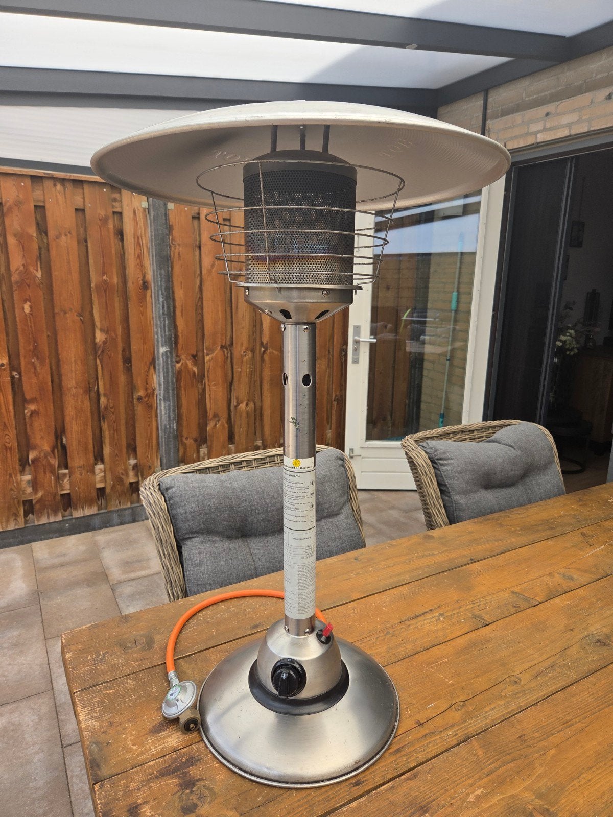 Table Lounge Heater 3000 RVS Gas Terrasverwarmer, Ophalen, Gebruikt, Gas, Vloer