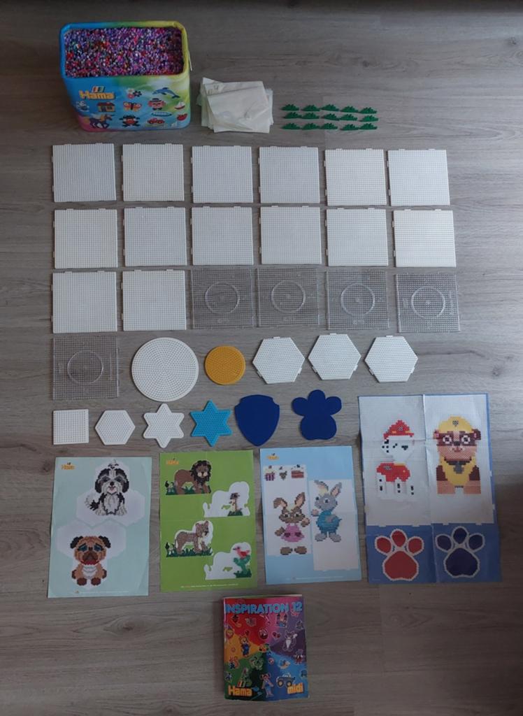Grote Hama Kralen Set met veel Grondplaten, Ophalen, Overige thema's, Meerkleurig, Zo goed als nieuw
