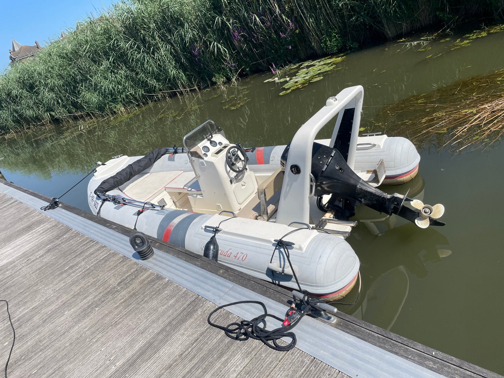 RIB 60 pk mercury 4T injectie met trailer, Gebruikt, 5 m, Rib, Polyester