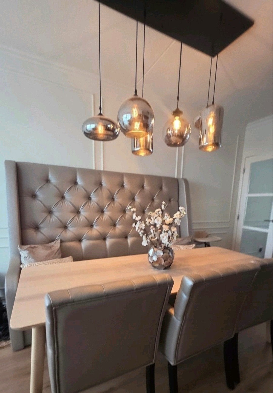smoke hanglamp eettafel bollen glas, Ophalen, Rond, Glas