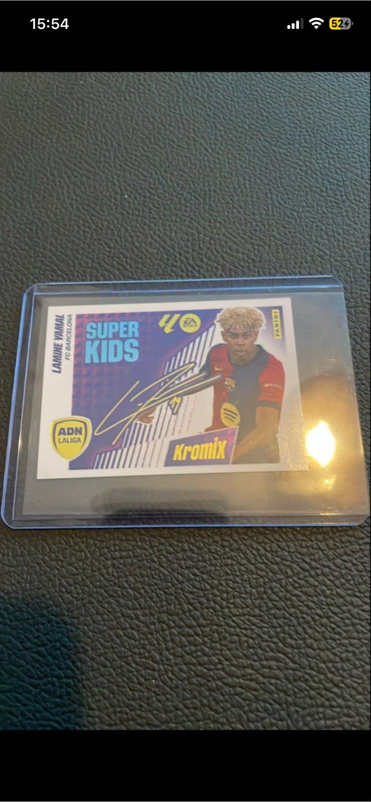 Lamine Yamal Super Kids Kromix Panini FC Barcelona, Ophalen of Verzenden, Zo goed als nieuw, Buitenlandse clubs, Spelerskaart