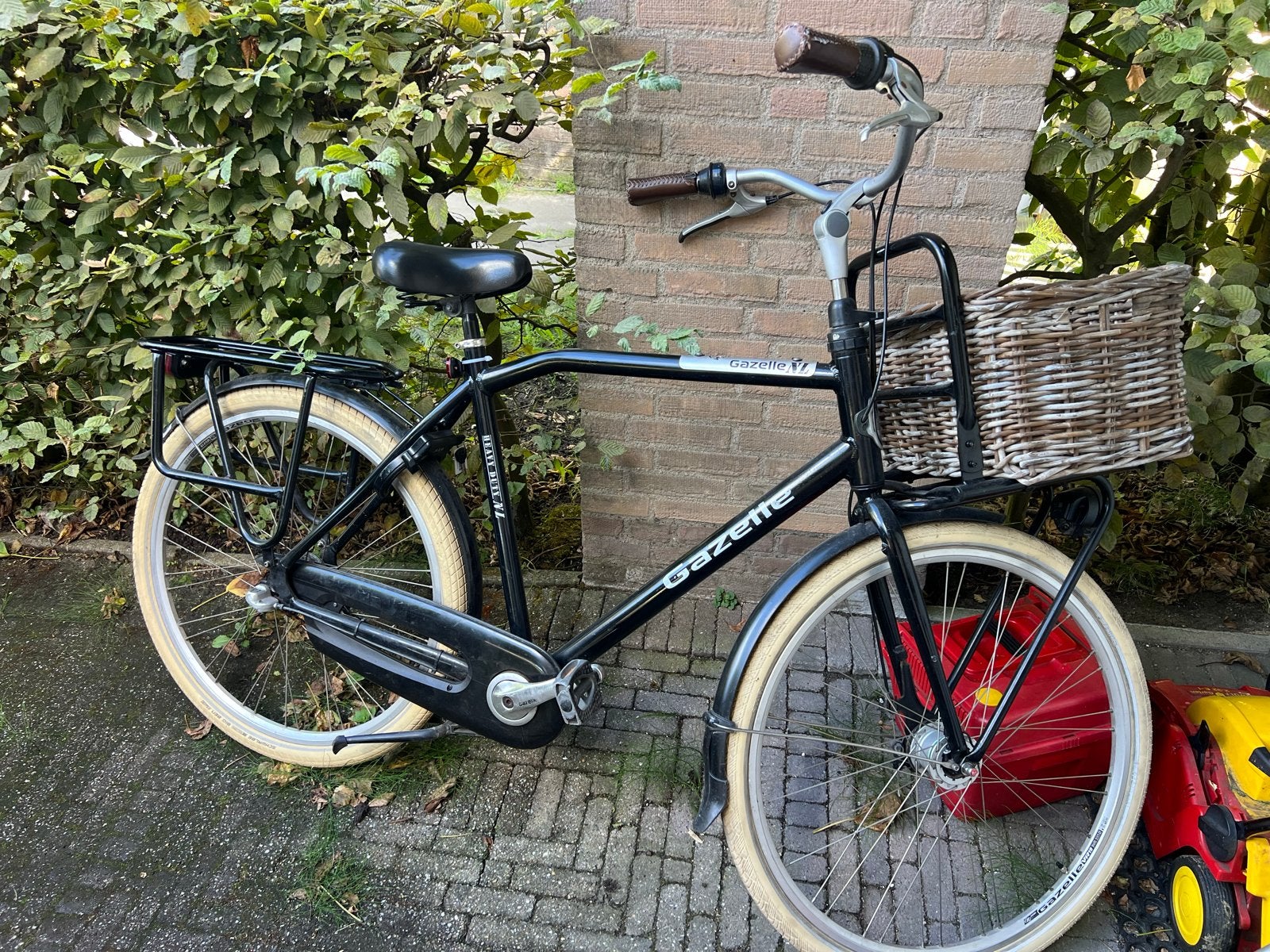 Gazelle NL transportfiets met mand - Zwart, Gebruikt, Versnellingen, Gazelle, Trommelrem