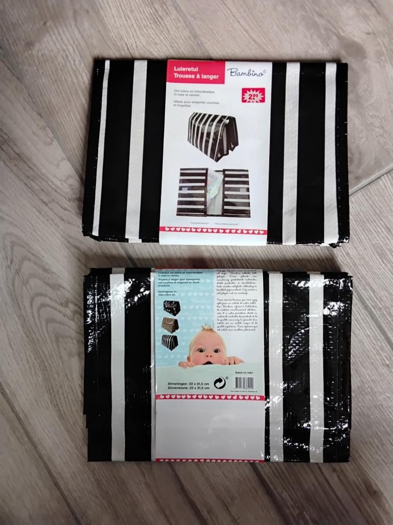 Bambino Luieretui Zwart/Wit gestreept, Ophalen of Verzenden, Nieuw