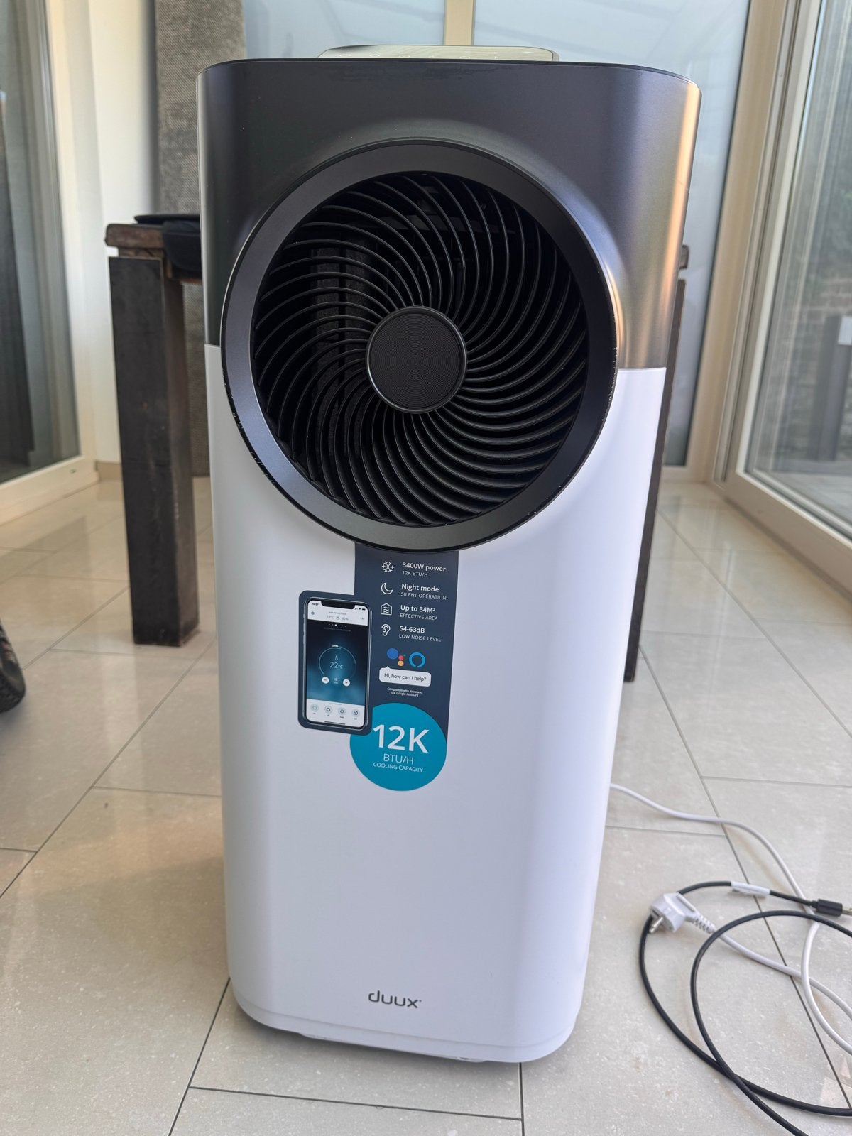 Duux Mobiele Airco 12K BTU/h - Koelen en Ontvochtigen, Witgoed en Apparatuur, Airco's, Ophalen, Minder dan 60 m³, 3 snelheden of meer
