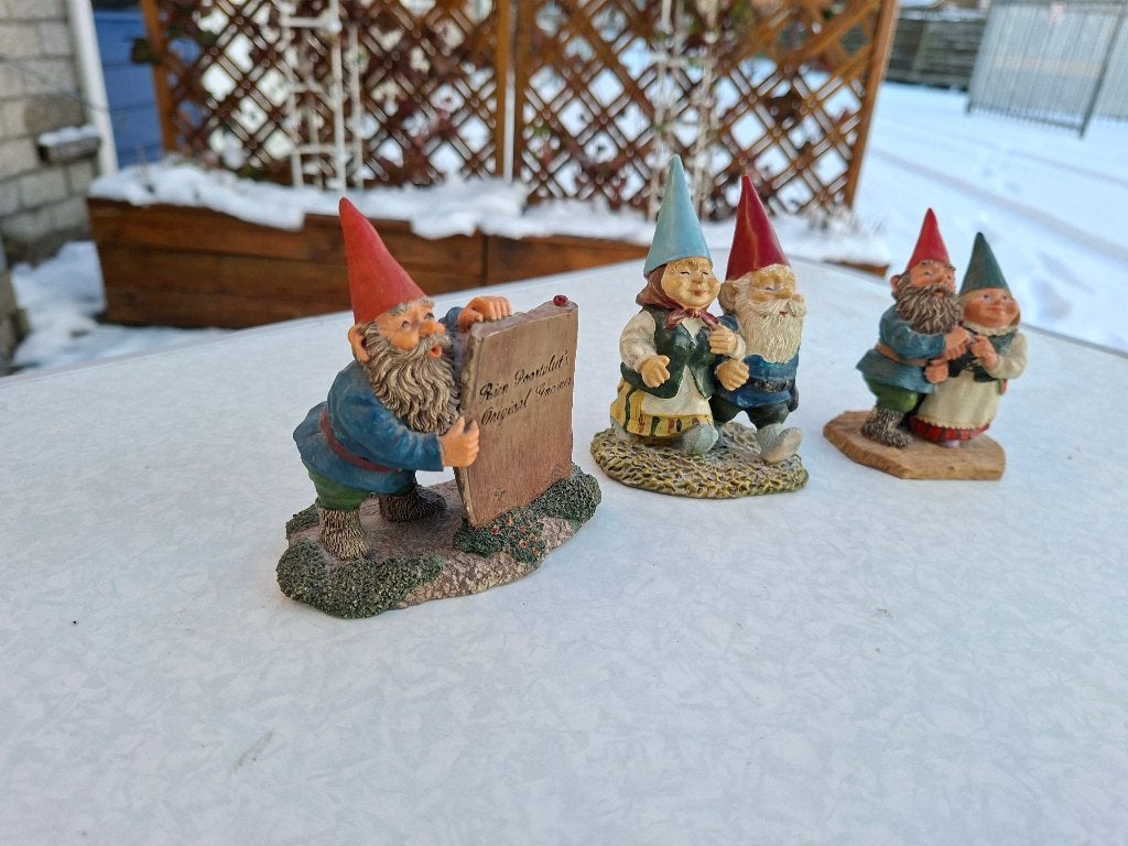 3 stuks kabouter beelden van rien poortvliet, Verzamelen, Beelden en Beeldjes, Ophalen of Verzenden, Zo goed als nieuw, Mens