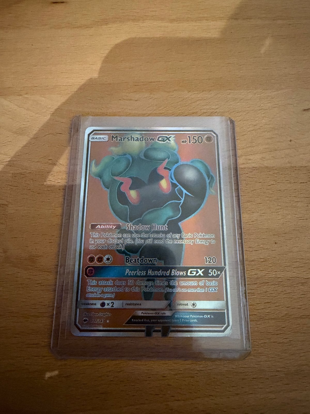 Pokémon Kaart Marshadow GX HP 150 - Zo goed als nieuw, Ophalen of Verzenden, Zo goed als nieuw, Losse kaart