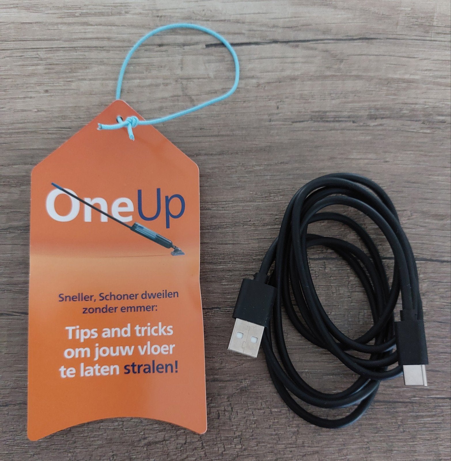 Philips OneUp Spray Mop met USB-C Oplaadkabel, Ophalen, Mop of Dweil
