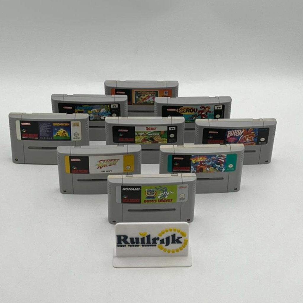 Diverse Super Nintendo SNES Games met Handleiding, Nintendo, Zo goed als nieuw, Support@nintendo.com, 11-1 Hokotate-cho, Kamitoba, Minami-ku
Kyoto 601-8501
Japan