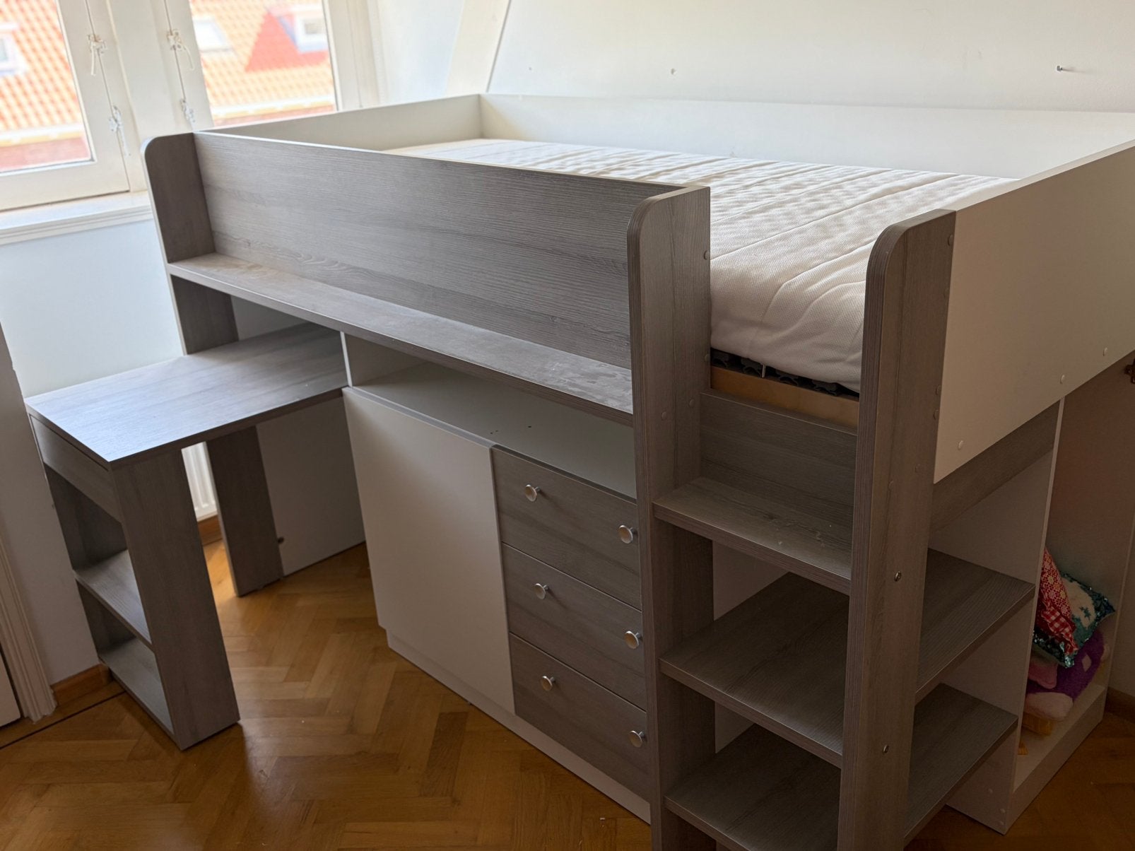 Half-hoog slaper, Ophalen, 85 tot 100 cm, Zo goed als nieuw, Hoogslaper of Stapelbed