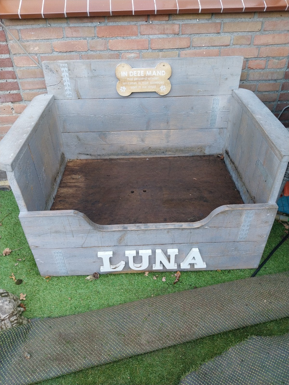 hondenbak van steigerhout, Dieren en Toebehoren, Ophalen, Gebruikt, 110 cm of meer